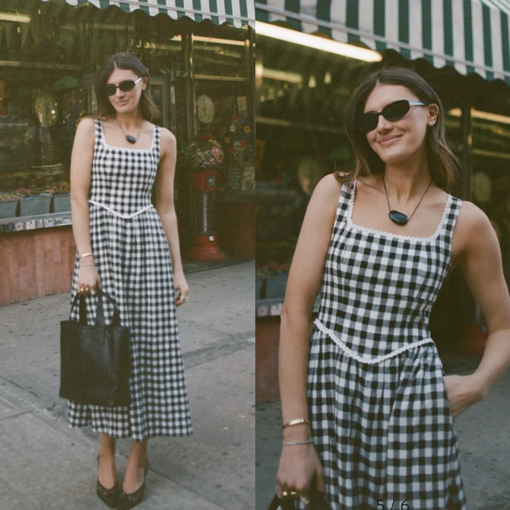 🩷Firm Price🩷 NWOT WAYF Plaid Drop-Waist Midi Dress - Picture 3 of 12